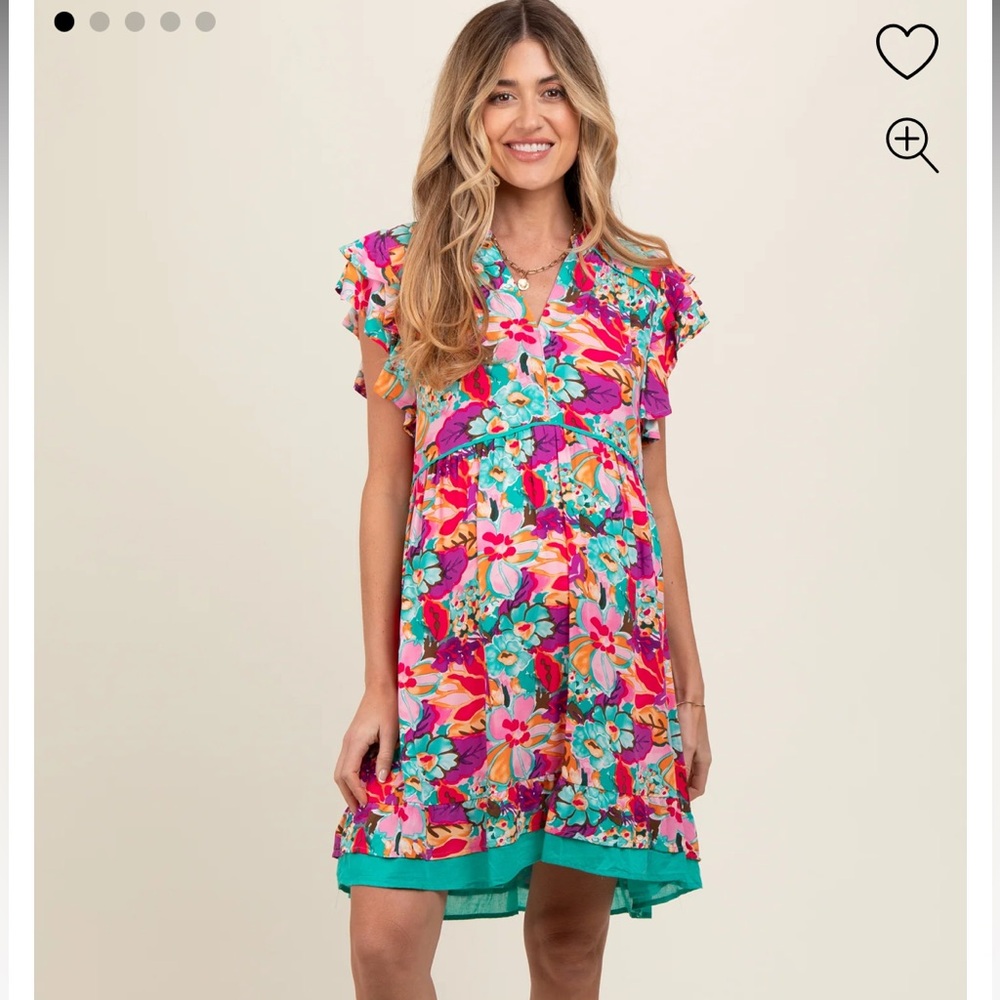 ✨Host Pick✨Pink Blush Pink Floral Chiffon Midi Dress